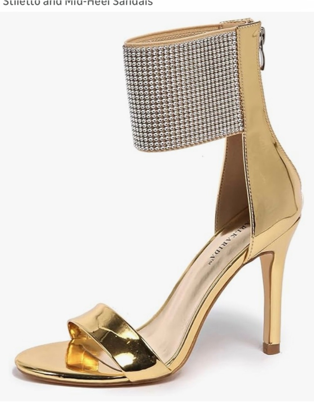 Gold Ankle Cuff Stiletto Sandals
